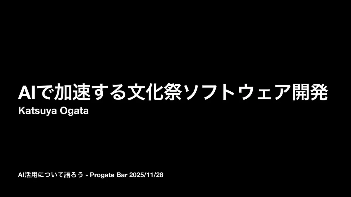 AIで加速する文化祭ソフトウェア開発
